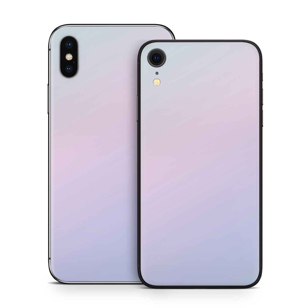 iPhone XS Skin design of White, Blue, Daytime, Sky, Atmospheric phenomenon, Atmosphere, Calm, Line, Haze, Fog, with pink, purple, blue colors