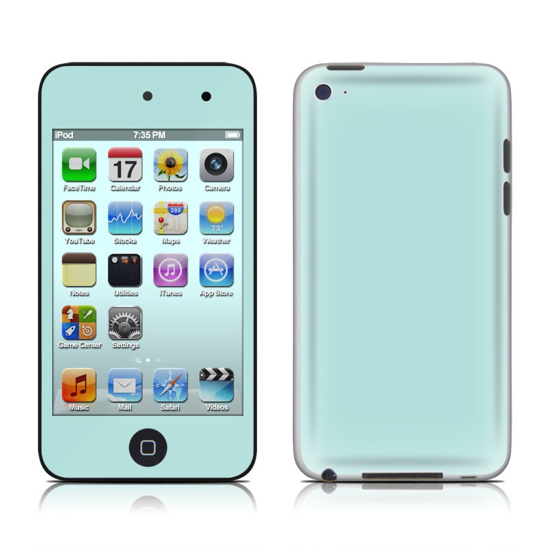 iPod touch 4th Gen Skin design of Green, Blue, Aqua, Turquoise, Teal, Azure, Text, Daytime, Yellow, Sky, with blue colors