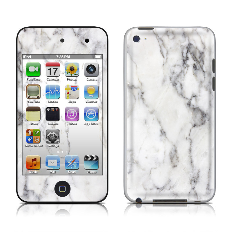 iPod touch 4th Gen Skin design of White, Geological phenomenon, Marble, Black-and-white, Freezing, with white, black, gray colors