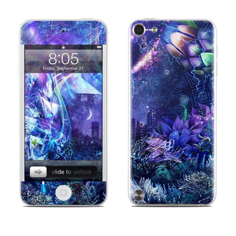 iPod touch 5th Gen Skin design of Blue, Purple, Violet, Lavender, Majorelle blue, Psychedelic art, Electric blue, Organism, Art, Design, with blue, green, purple, red, pink colors
