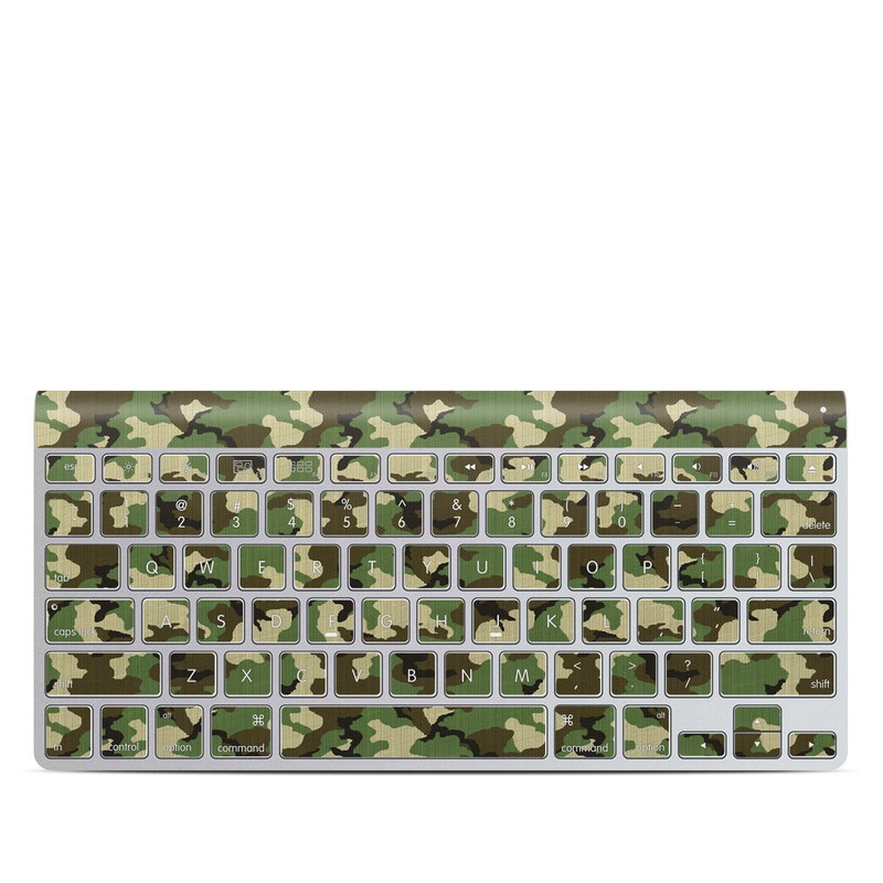 Apple Wireless Keyboard Skin design of Military camouflage, Camouflage, Clothing, Pattern, Green, Uniform, Military uniform, Design, Sportswear, Plane, with black, gray, green colors