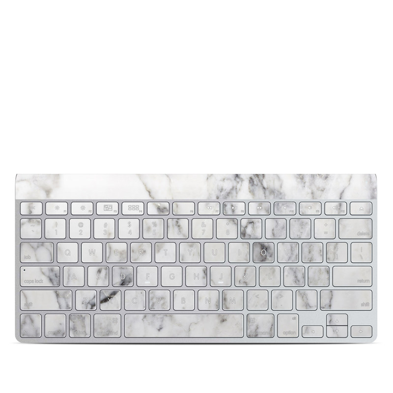 Apple Wireless Keyboard Skin design of White, Geological phenomenon, Marble, Black-and-white, Freezing, with white, black, gray colors