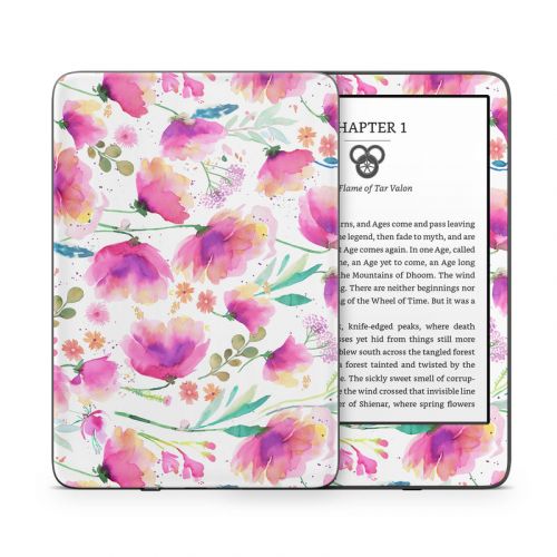 Abstract Pink Poppies Amazon Kindle Series Skin
