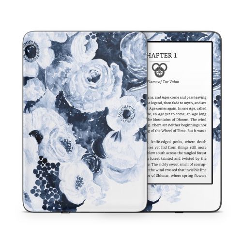Blue Blooms Amazon Kindle Series Skin