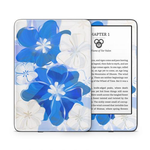 Blue Flowers Amazon Kindle Series Skin