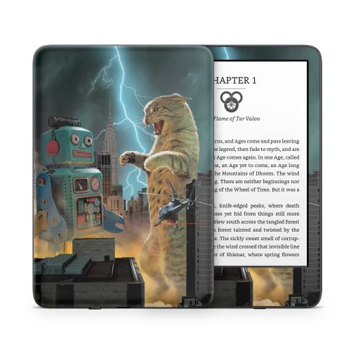 Catzilla Vs Robot Amazon Kindle Series Skin