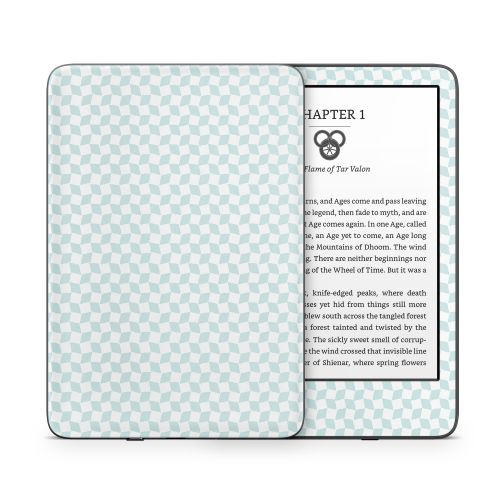 Checker Light Blue Amazon Kindle Series Skin