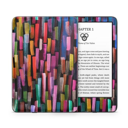 Colorful Brushstrokes Black Amazon Kindle Series Skin