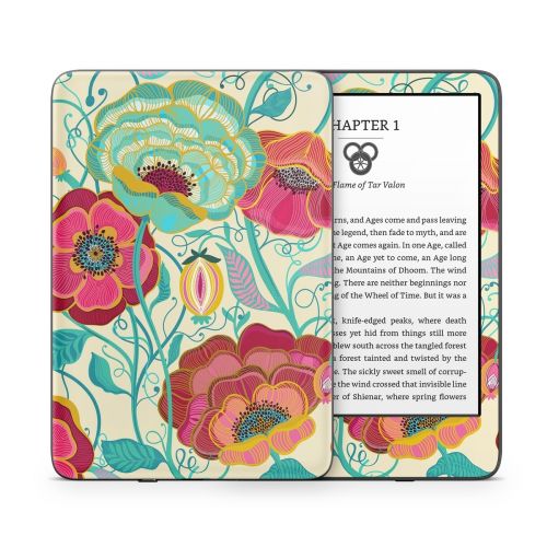 Golden Flowers Amazon Kindle Series Skin