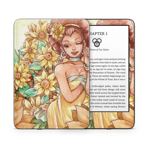 Lady Sunflower Amazon Kindle Series Skin