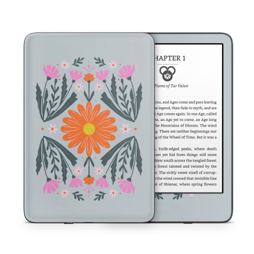 Pink and Orange Flowers Amazon Kindle Series Skin