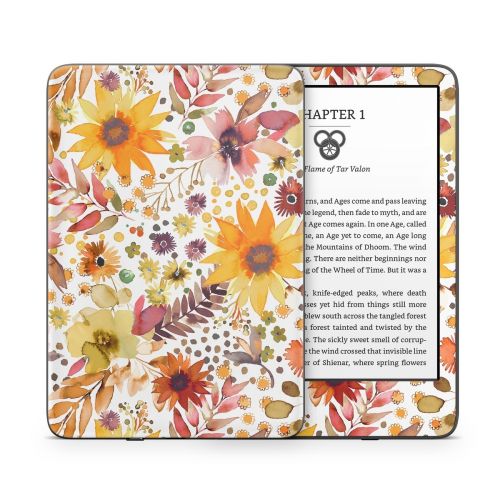 Summer Watercolor Sunflowers Amazon Kindle Series Skin