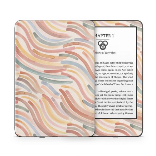 Terracotta Brushstroke Waves Amazon Kindle Series Skin