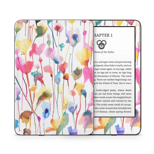 Watercolor Wild Flowers Amazon Kindle Series Skin