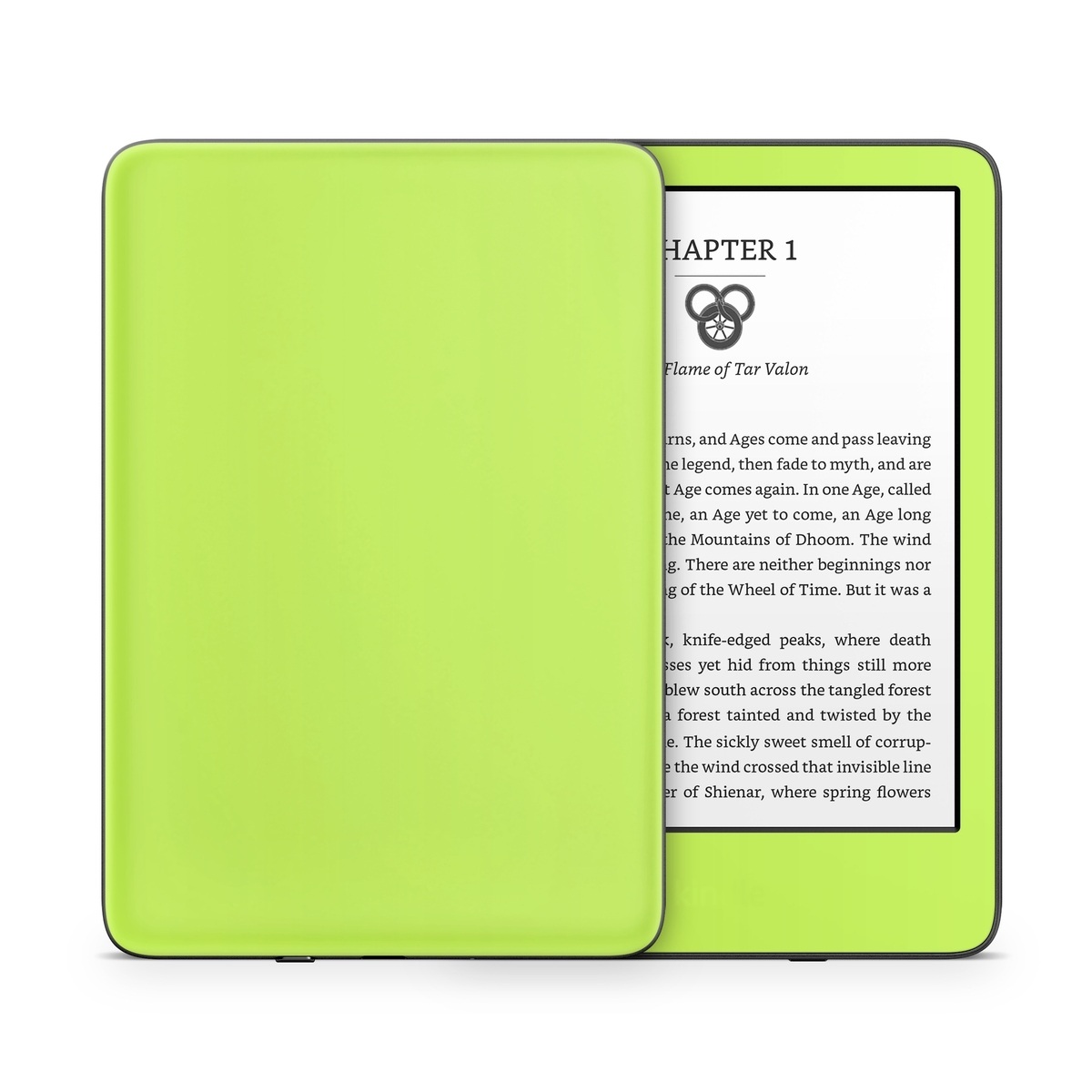 Amazon Kindle Series Skin design of Green, Yellow, Text, Leaf, Font, Grass, with green colors
