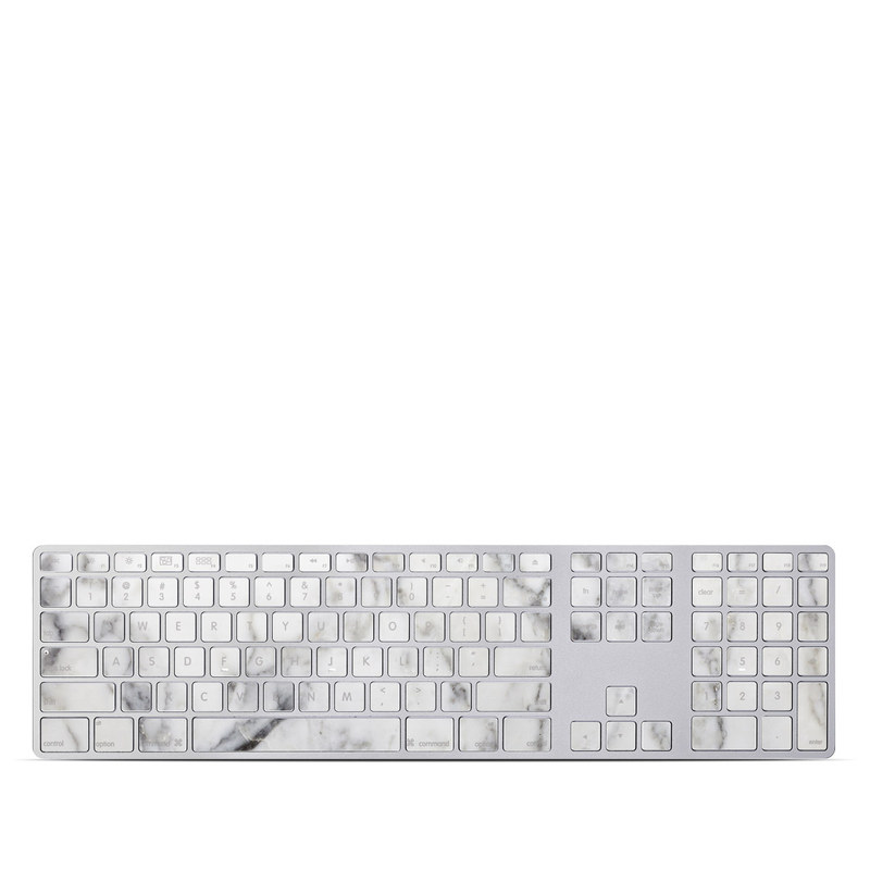 Apple Keyboard with Numeric Keypad Skin design of White, Geological phenomenon, Marble, Black-and-white, Freezing, with white, black, gray colors