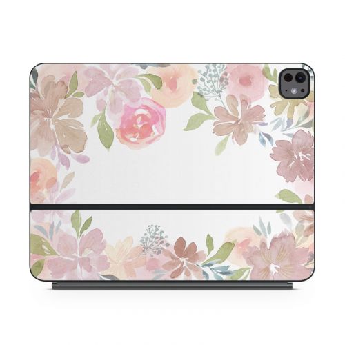 Blush Flower Frame Magic Keyboard for iPad Series Skin