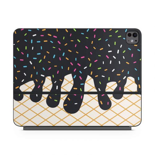 Black Ice Cream Drip Magic Keyboard for iPad Series Skin