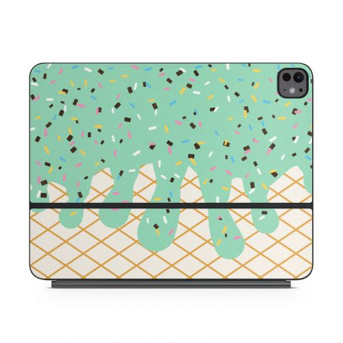 Mint Chocolate Chip Ice Cream Drip Magic Keyboard for iPad Series Skin