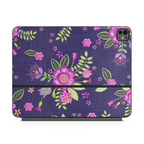 Folk Floral Magic Keyboard for iPad Series Skin