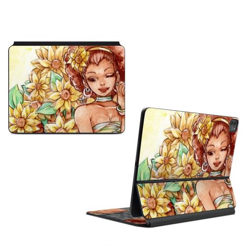 Lady Sunflower Magic Keyboard for iPad Series Skin