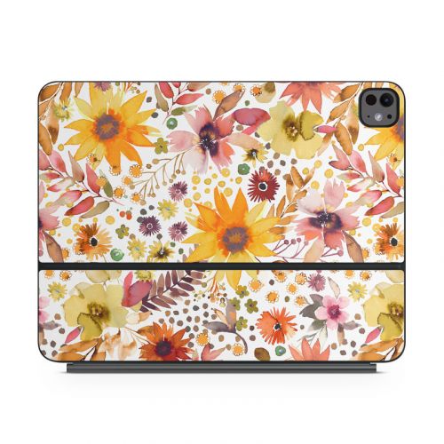 Summer Watercolor Sunflowers Magic Keyboard for iPad Series Skin