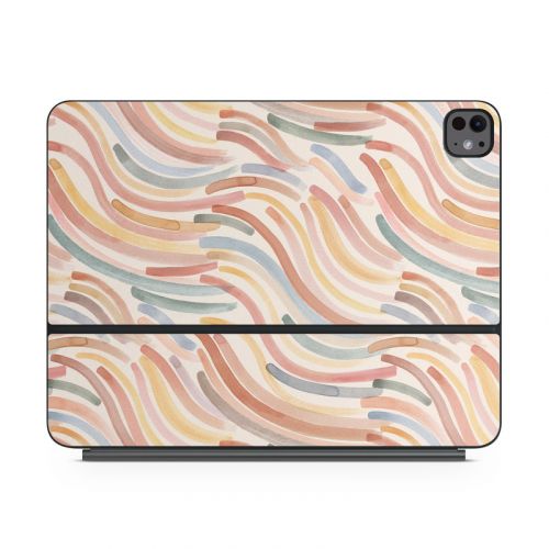 Terracotta Brushstroke Waves Magic Keyboard for iPad Series Skin