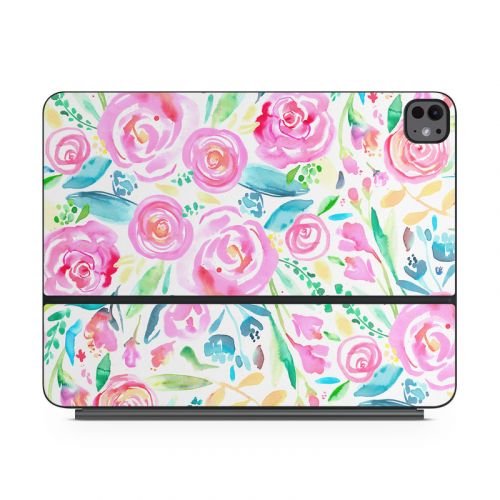 Watercolor Roses Magic Keyboard for iPad Series Skin