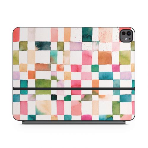 Watercolor Squares Magic Keyboard for iPad Series Skin