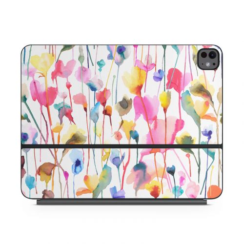 Watercolor Wild Flowers Magic Keyboard for iPad Series Skin
