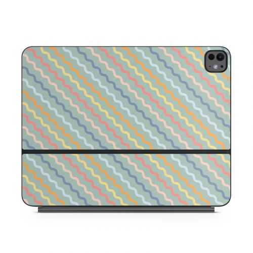 Wavy Diagonal Lines Magic Keyboard for iPad Series Skin