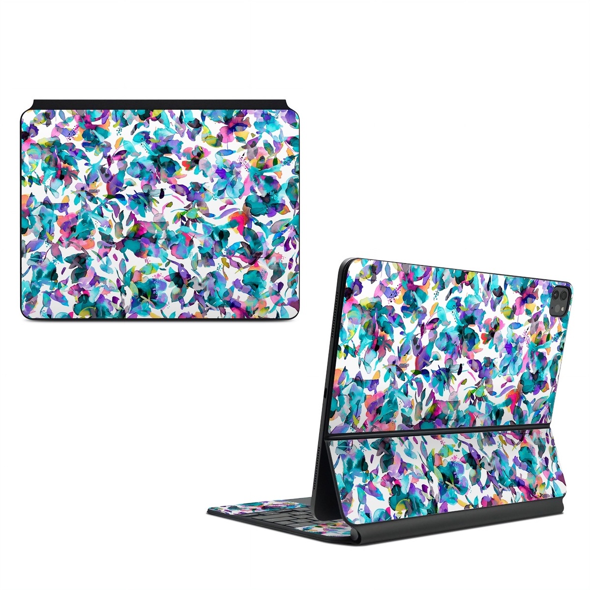 Magic Keyboard for iPad Series Skin design of Pattern, Design, Textile, with white, blue, red, purple, pink, orange, yellow colors