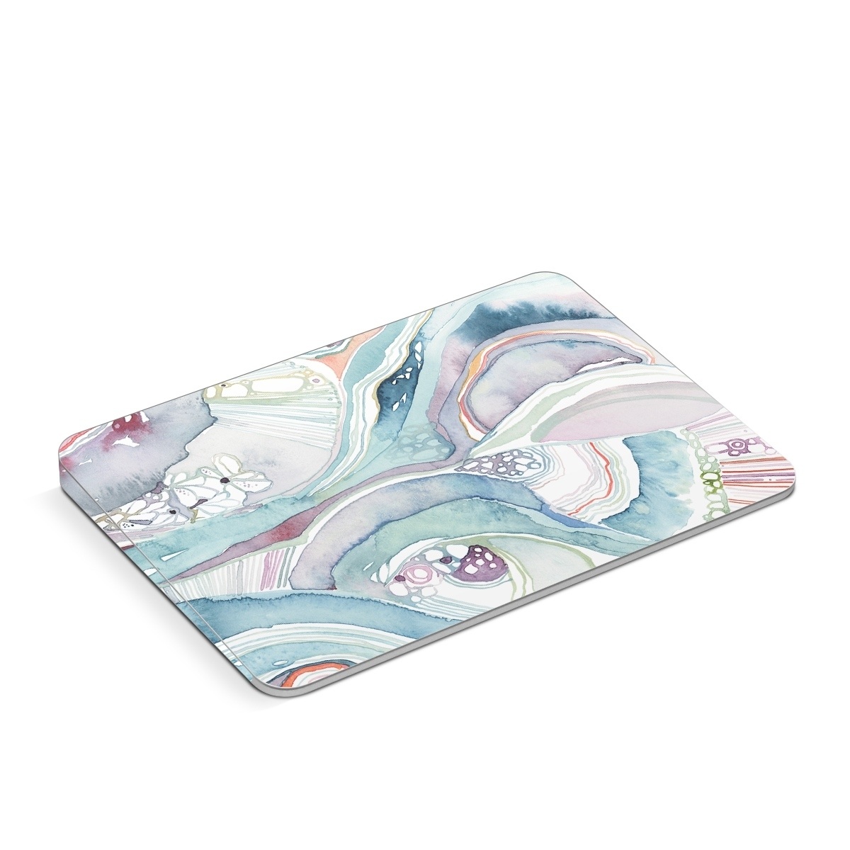 Apple Magic Trackpad Skin design of Watercolor paint, Plant, Art, Illustration, Flower, with blue, purple, pink, red, orange colors