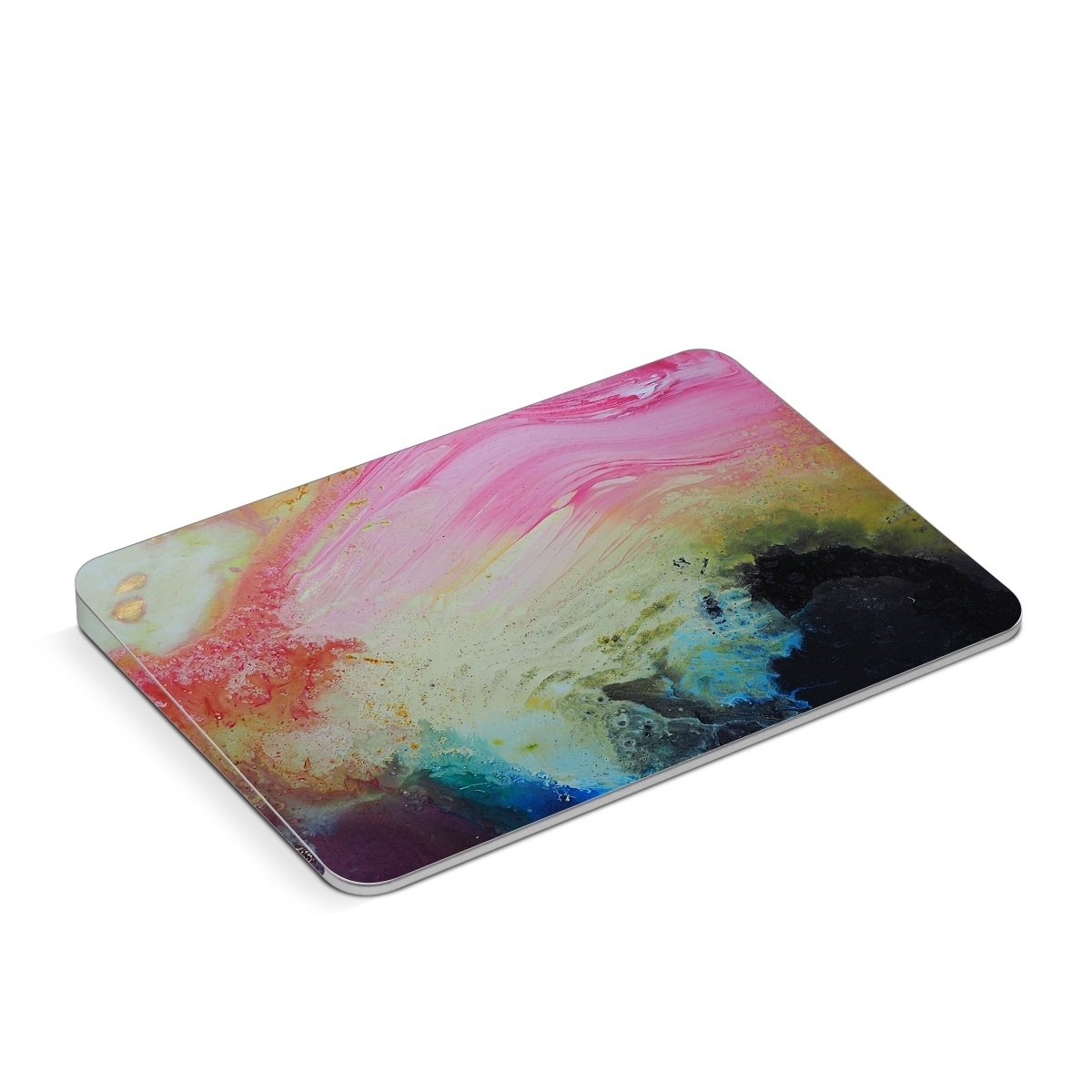 Apple Magic Trackpad Skin design of Painting, Modern art, Acrylic paint, Art, Pink, Watercolor paint, Visual arts, Paint, Artwork, Magenta, with pink, yellow, orange, blue, black, red colors