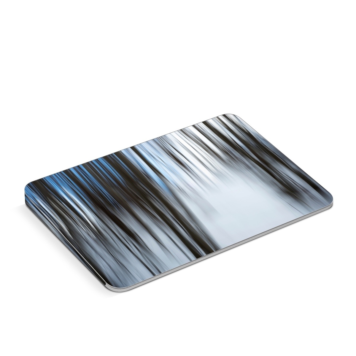 Apple Magic Trackpad Skin design of Water, Blue, Natural environment, Tree, Forest, Line, Waterfall, Plant, Black-and-white, Reflection, with black, white, blue colors