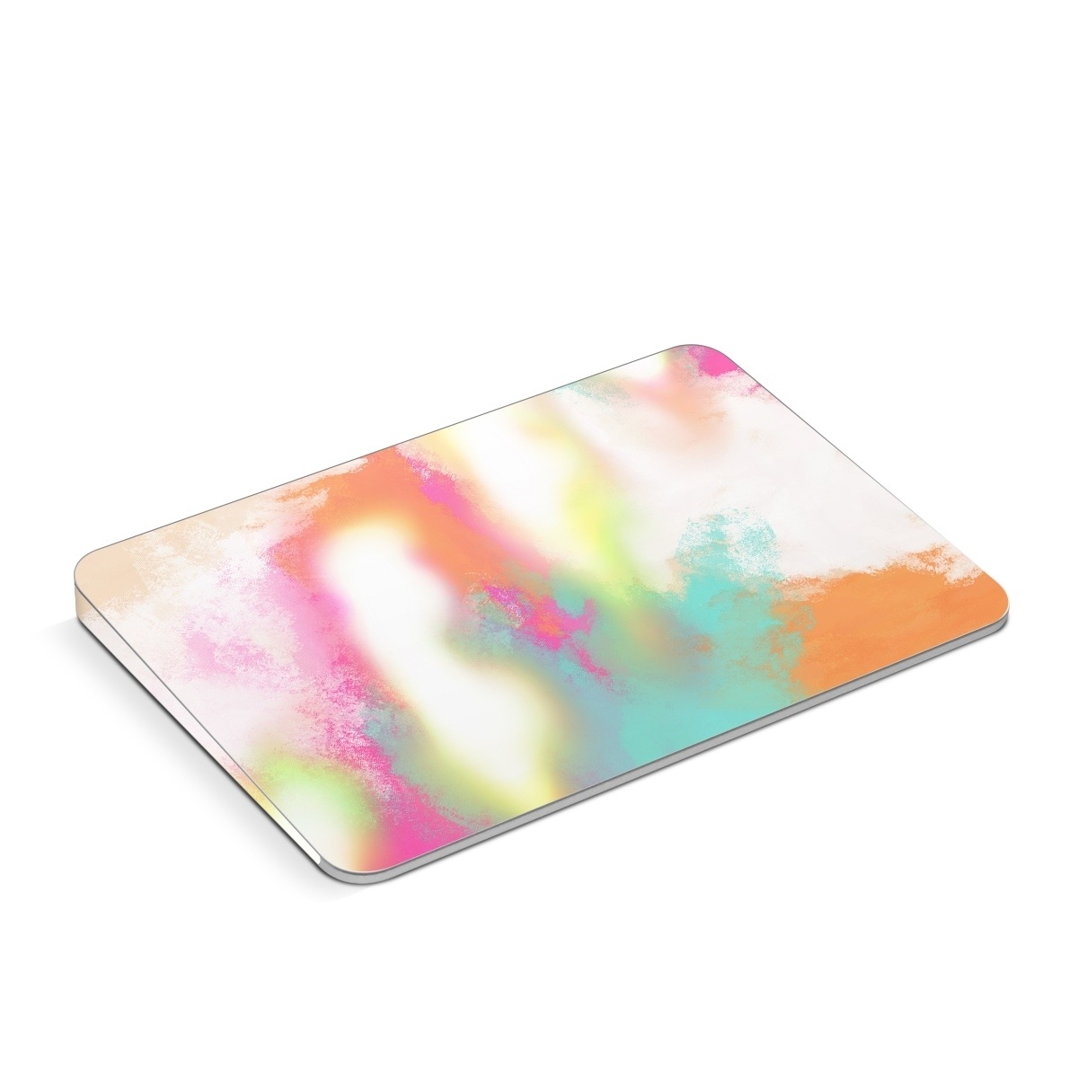Apple Magic Trackpad Skin design of Sky, Yellow, Orange, Pink, Art, Illustration, Visual Arts, Pattern, Colorfulness, Watercolor Paint, with white, pink, orange, yellow, blue, brown colors