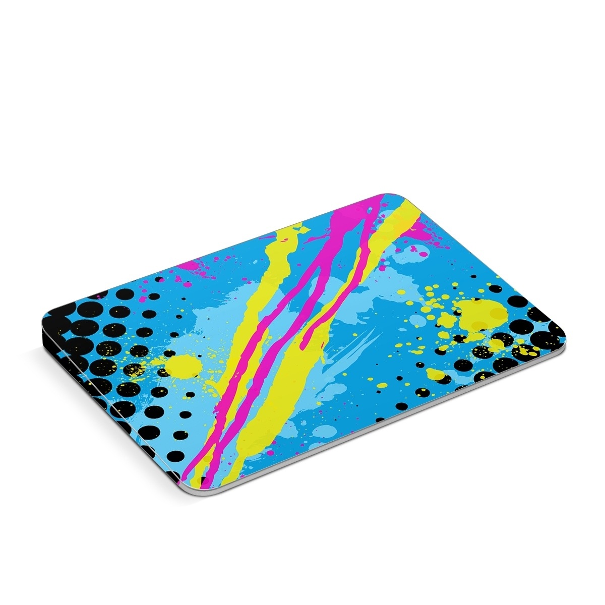 Apple Magic Trackpad Skin design of Blue, Colorfulness, Graphic design, Pattern, Water, Line, Design, Graphics, Illustration, Visual arts, with blue, black, yellow, pink colors
