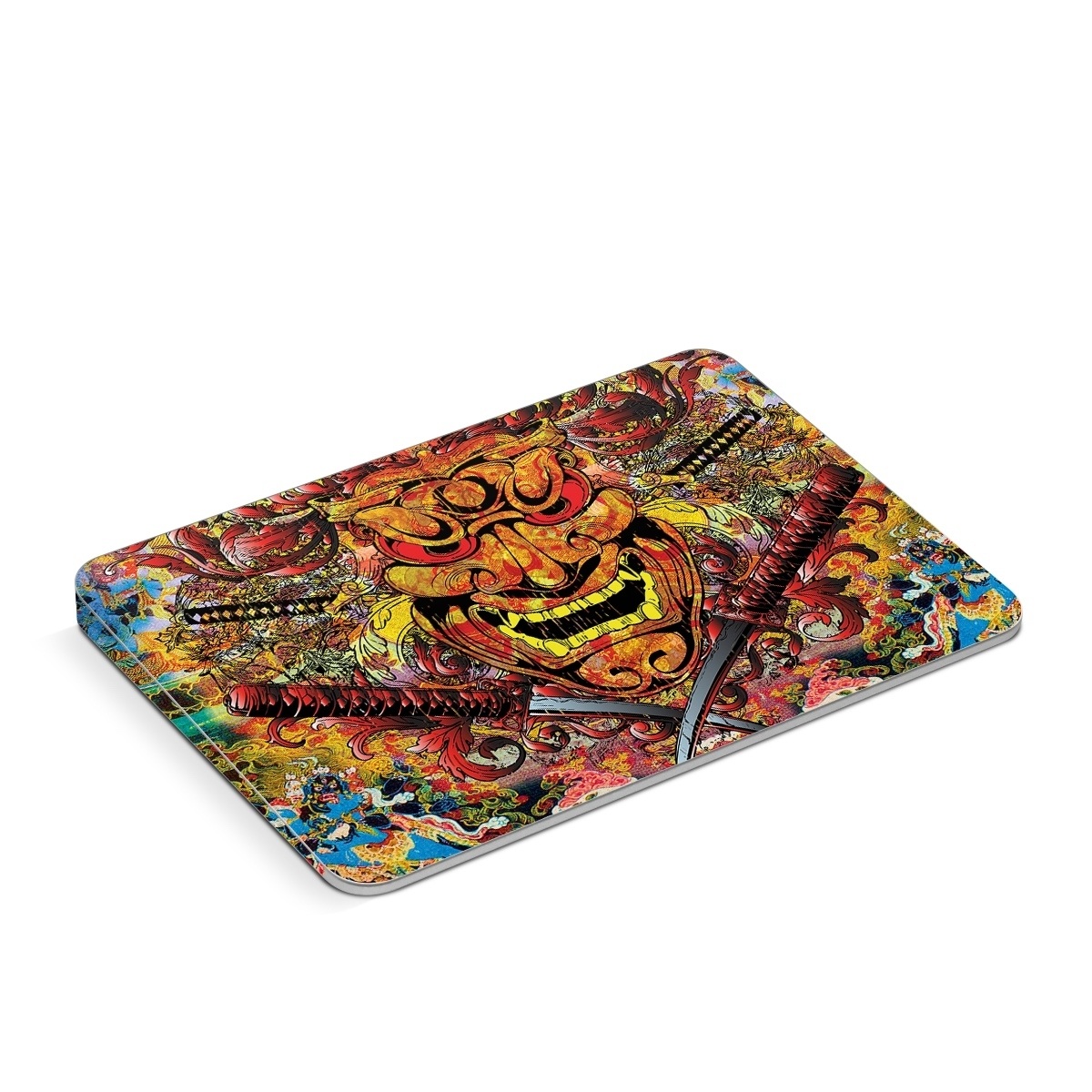Apple Magic Trackpad Skin design of Art, Psychedelic art, Visual arts, Illustration, Fictional character, Demon, with red, orange, yellow colors