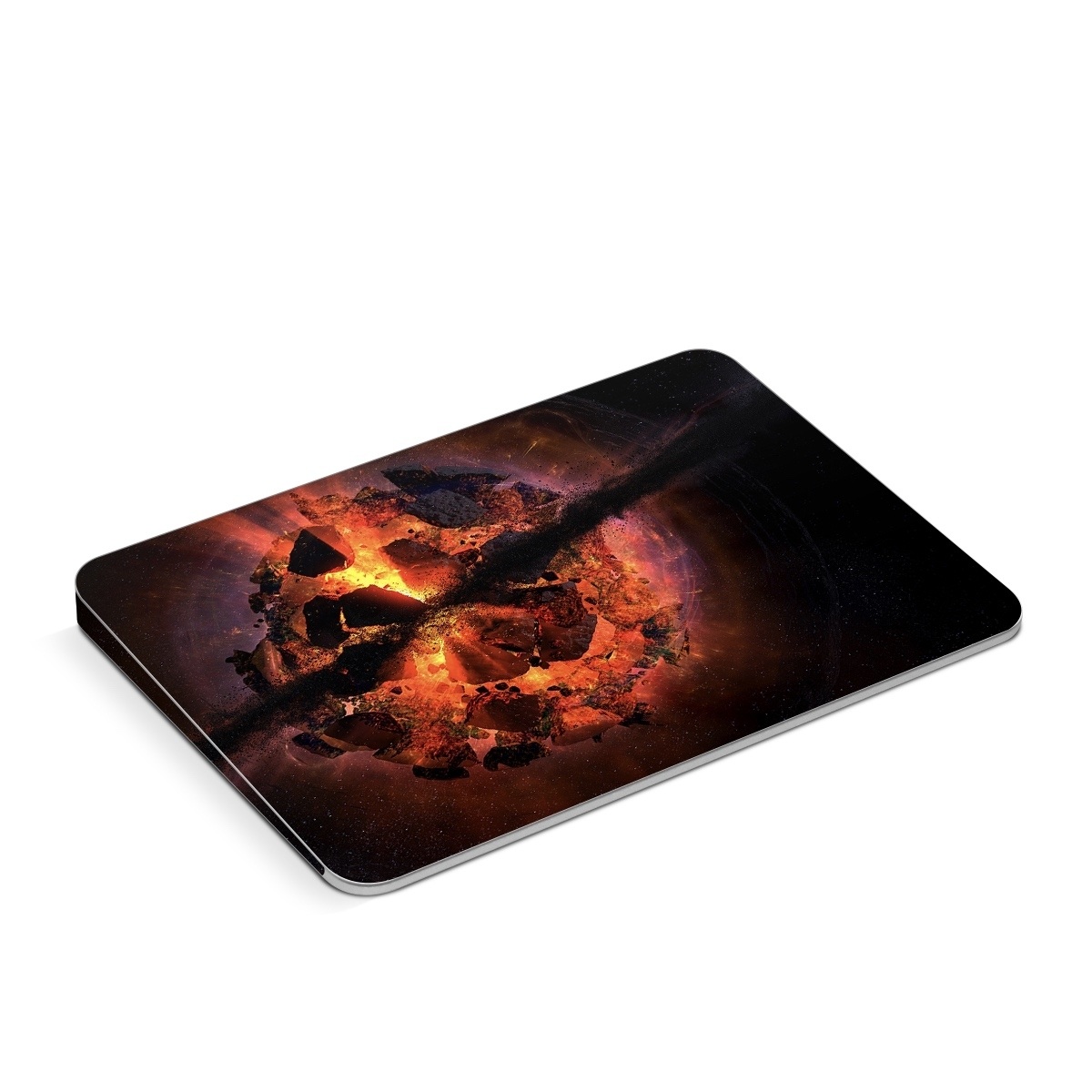 Apple Magic Trackpad Skin design of Flame, Heat, Fire, Space, Atmosphere, Charcoal, Explosion, Geological phenomenon, Ash, Graphics, with black, red colors