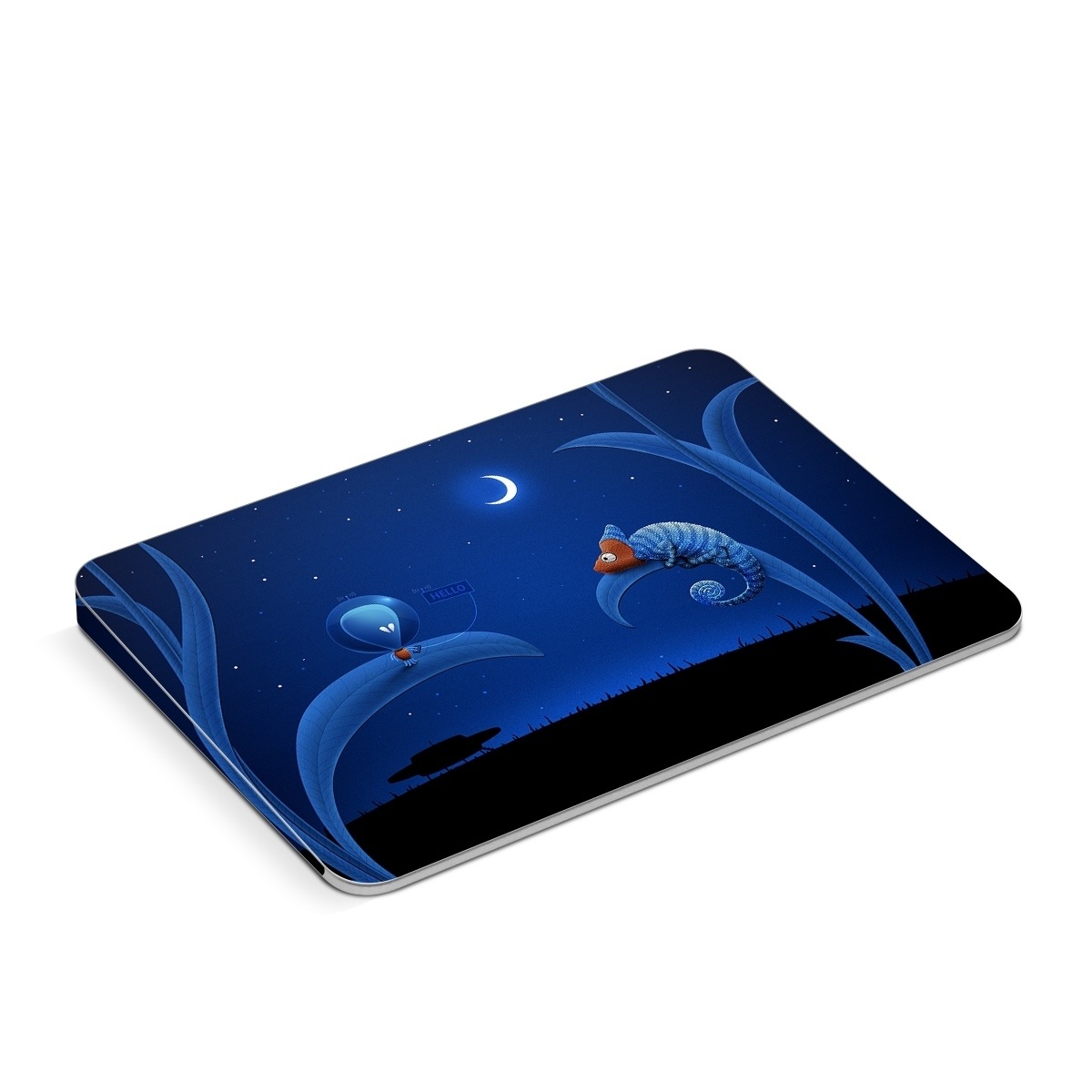 Apple Magic Trackpad Skin design of Organism, Astronomical object, Space, Illustration, Night, Graphics, with black, blue, orange colors
