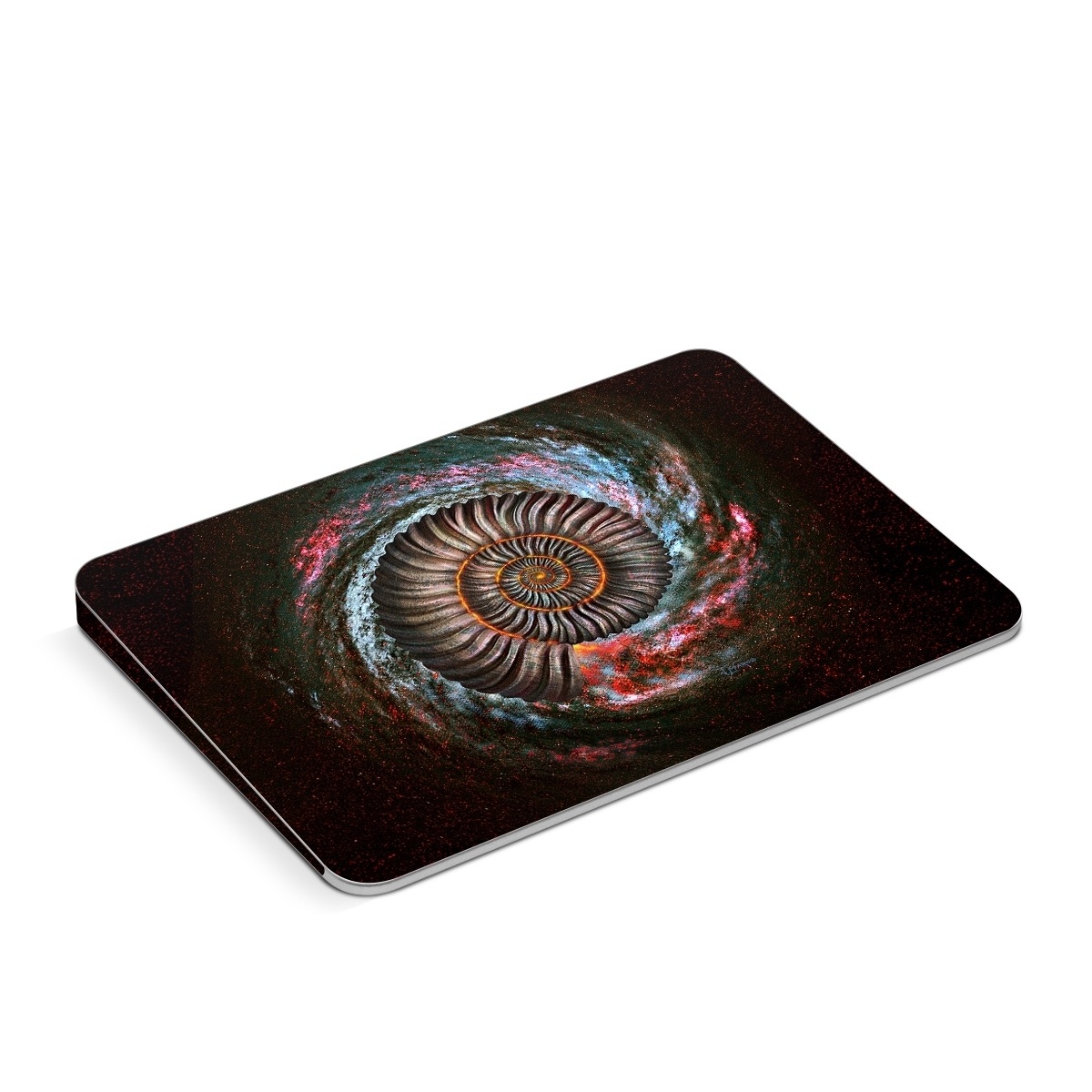 Apple Magic Trackpad Skin design of Spiral, Fractal art, Vortex, Circle, Art, Ammonoidea, with black, brown, red, white, blue, green colors