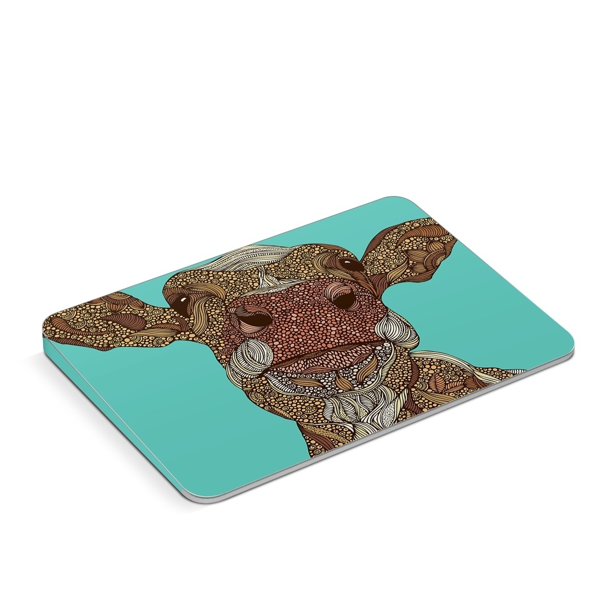 Apple Magic Trackpad Skin design of Head, Illustration, Art, Fictional character, with brown, green colors