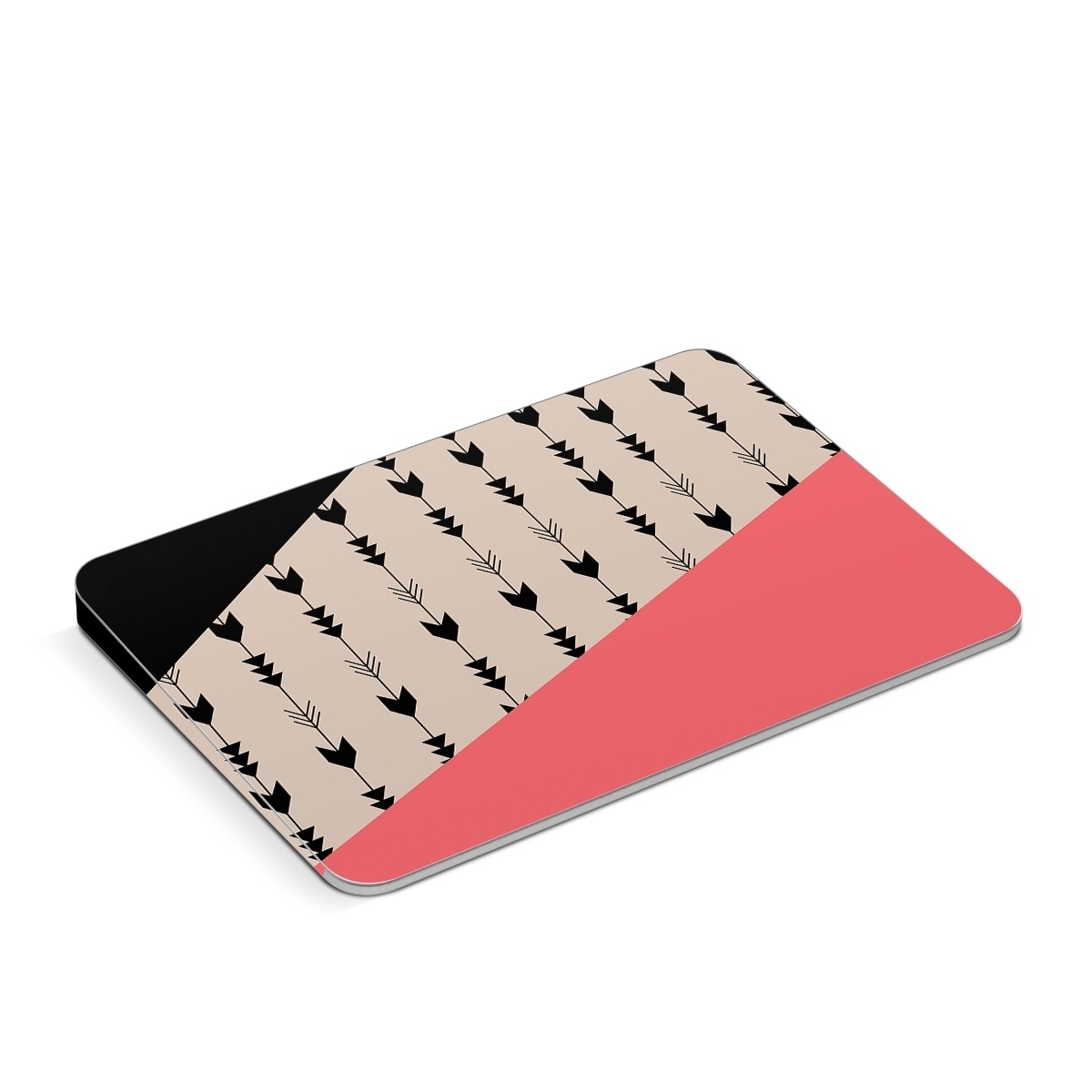 Apple Magic Trackpad Skin design of Line, Pattern, Design, Font, Illustration, with black, gray, pink colors