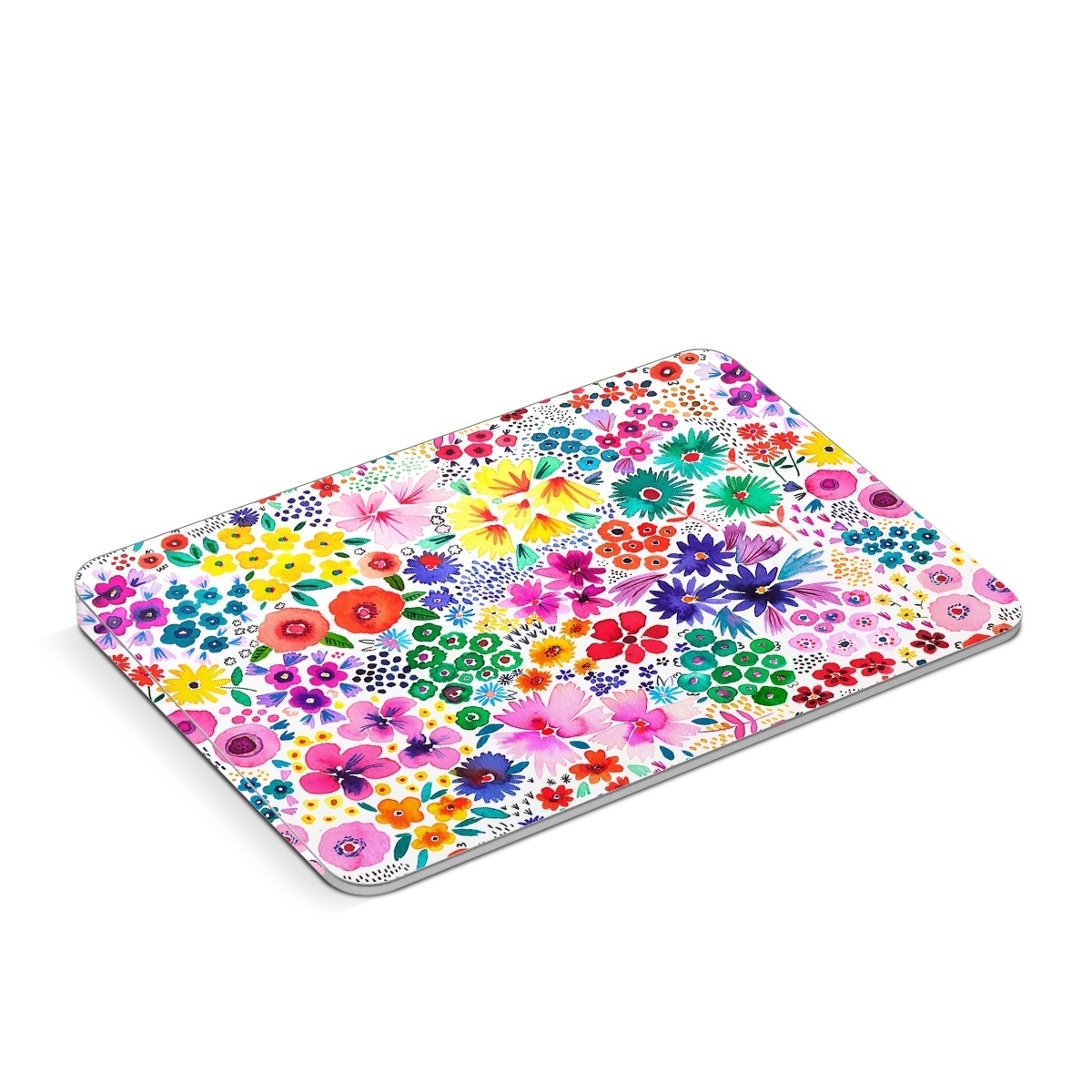 Apple Magic Trackpad Skin design of Colorfulness, Flower, Pink, Art, Magenta, Pattern, Creative arts, Petal, Symmetry, Electric blue, with white, pink, green, red, blue, purple, yellow, orange colors