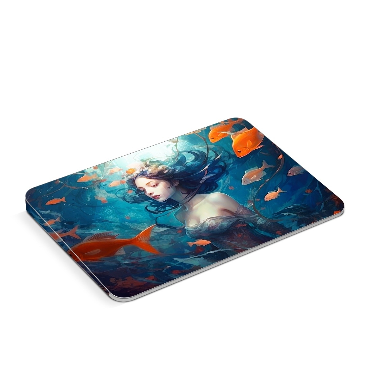 Apple Magic Trackpad Skin design of Azure, Organism, Aqua, Art, Electric blue, Cg artwork, Visual arts, Graphics, Pattern, Painting, with red, blue, yellow, orange, white, black colors