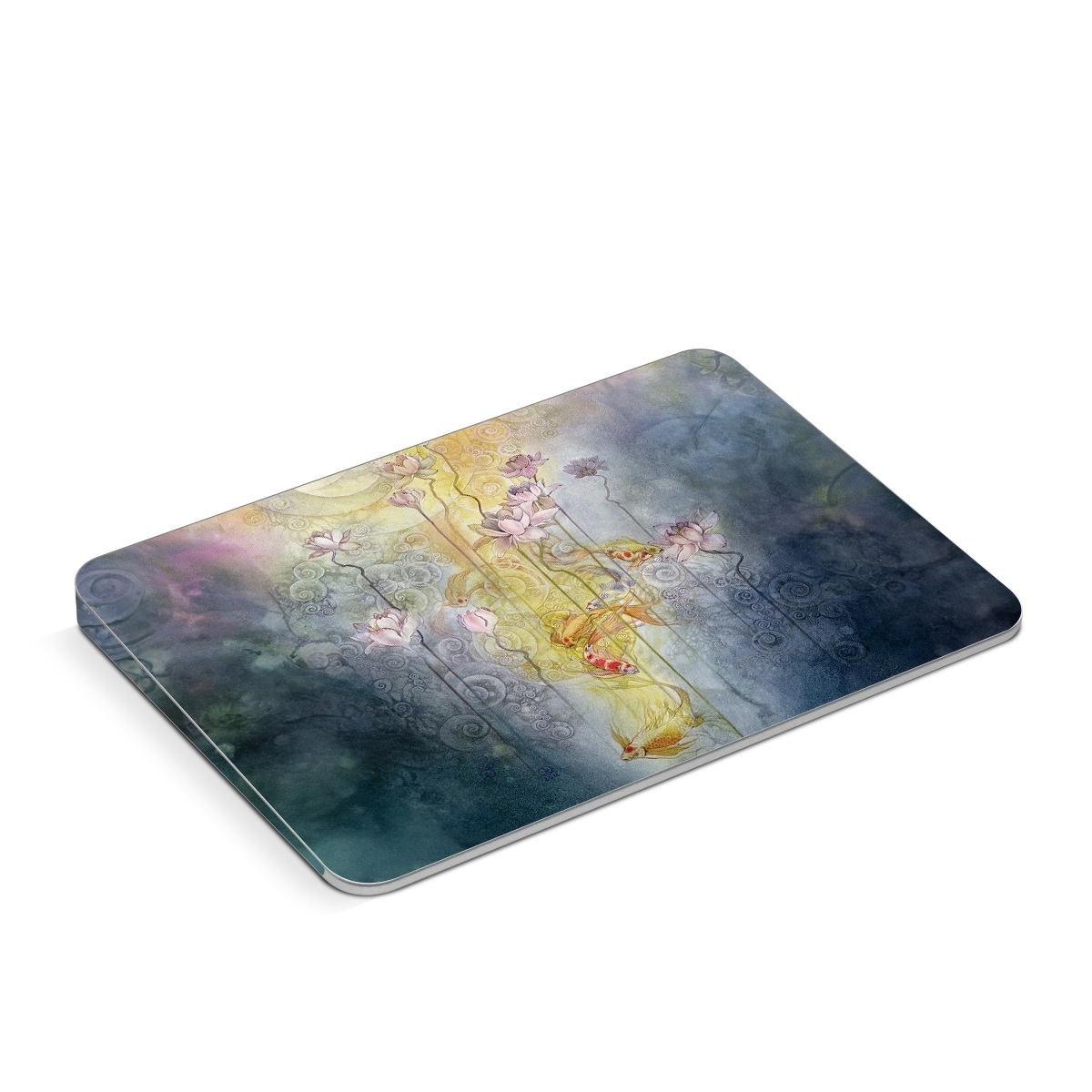 Apple Magic Trackpad Skin design of Watercolor paint, Painting, Art, Yellow, Flower, Acrylic paint, Floral design, Visual arts, Modern art, Illustration, with blue, red, orange, pink, yellow colors