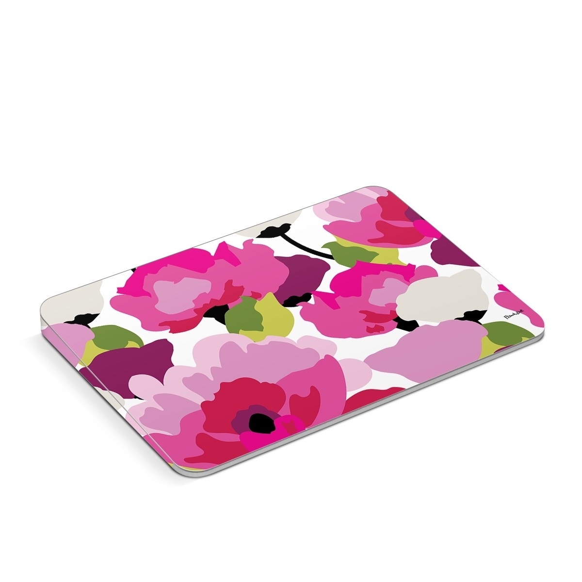 Apple Magic Trackpad Skin design of Pink, Flower, Pattern, Petal, Plant, Floral design, Design, Botany, Magenta, Anemone, with white, pink, green, red colors