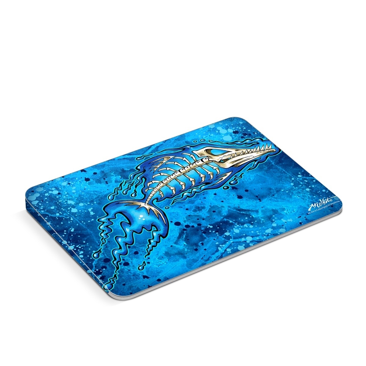Apple Magic Trackpad Skin design of Blue, Water, Aqua, Electric blue, Illustration, Graphic design, Liquid, Graphics, Marine biology, Art, with blue, white colors
