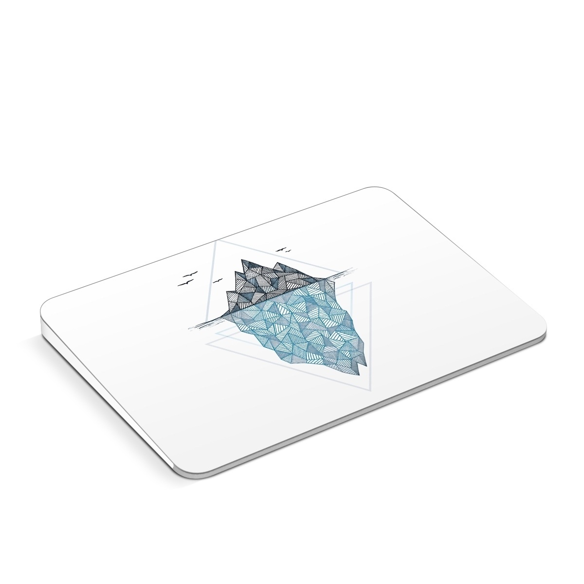 Apple Magic Trackpad Skin design of Line, Illustration, Design, Symmetry, Pattern, Triangle, Art, with white, black, gray, blue colors