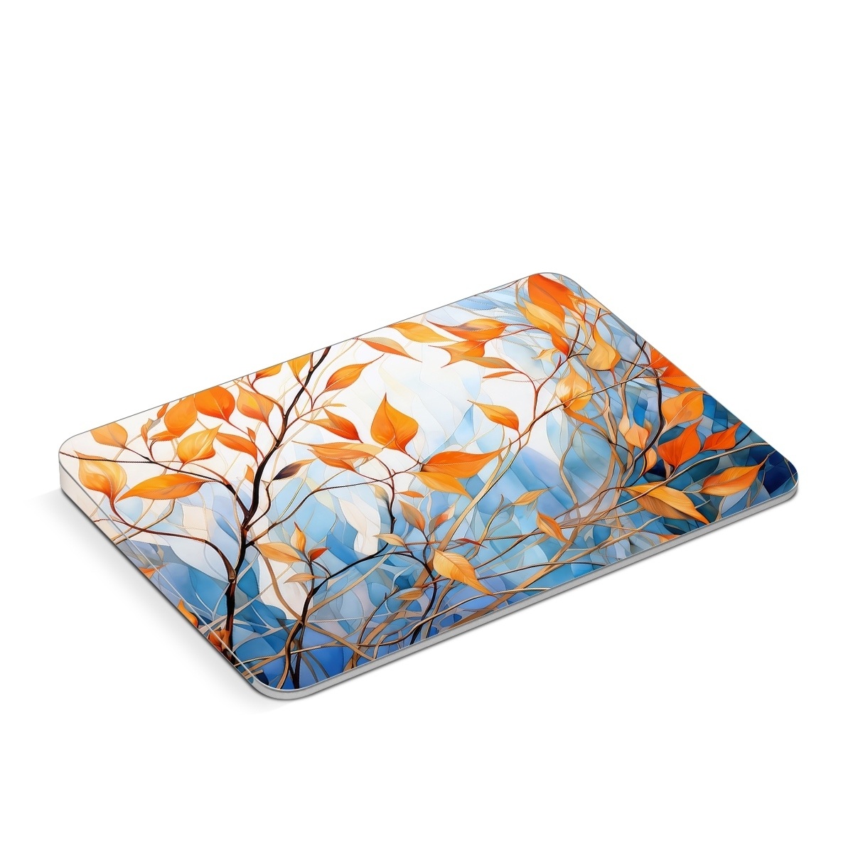 Apple Magic Trackpad Skin design of Plant, Amber, Twig, Branch, Orange, Vegetation, Natural landscape, Tree, Woody plant, Deciduous, with yellow, orange, red, blue, white, purple colors